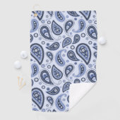 青いペイズリーパターン ゴルフタオル (インサイチュ)