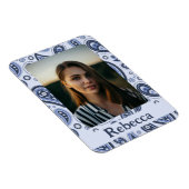 青いペイズリーパターン マグネット (右側)