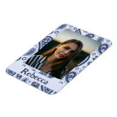 青いペイズリーパターン マグネット (左側)