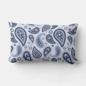 青いペイズリーパターン ランバークッション (裏面)