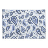 青いペイズリーパターン 枕カバー (裏面-右)