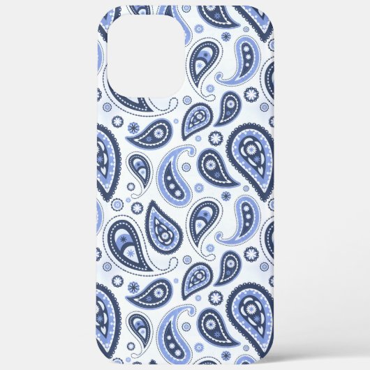 青いペイズリーパターン Case-Mate iPhoneケース (裏面)