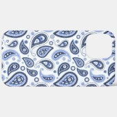 青いペイズリーパターン Case-Mate iPhoneケース (裏面 / 右)
