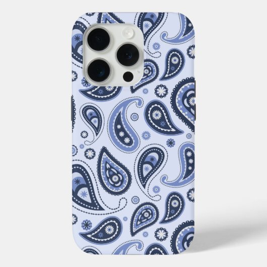 青いペイズリーパターン Case-Mate iPhoneケース (裏面)