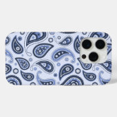 青いペイズリーパターン Case-Mate iPhoneケース (裏面 (横))