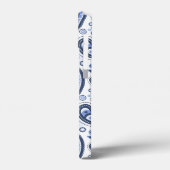 青いペイズリーパターン Case-Mate iPhoneケース (裏面 / 左)