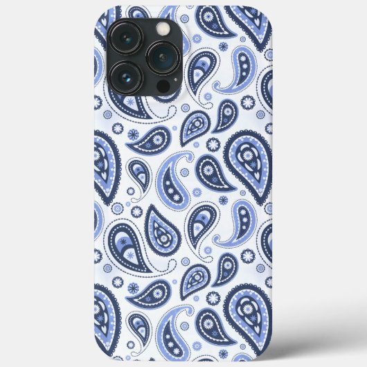 青いペイズリーパターン Case-Mate iPhoneケース (裏面)