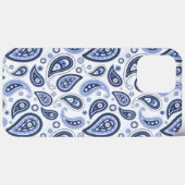 青いペイズリーパターン Case-Mate iPhoneケース (裏面 (横))