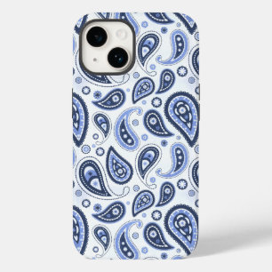 青いペイズリーパターン Case-Mate iPhone 14ケース