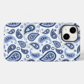 青いペイズリーパターン Case-Mate iPhoneケース (裏面 (横))