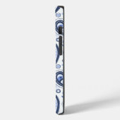 青いペイズリーパターン Case-Mate iPhoneケース (裏面 / 左)