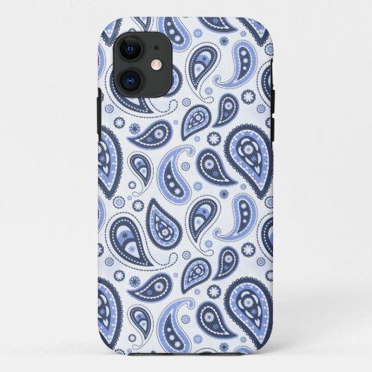 青いペイズリーパターン Case-Mate iPhoneケース (裏面)