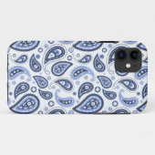 青いペイズリーパターン Case-Mate iPhoneケース (裏面(横))