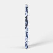 青いペイズリーパターン SAMSUNG GALAXYケース (右側面)