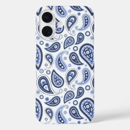 青いペイズリー柄 Case-Mate iPhoneケース (裏面)