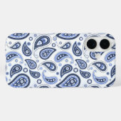 青いペイズリー柄 Case-Mate iPhoneケース (裏面 (横))