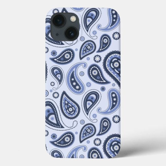 青いペイズリー柄 Case-Mate iPhoneケース (裏面)