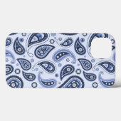 青いペイズリー柄 Case-Mate iPhoneケース (裏面 (横))