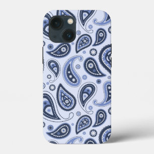 青いペイズリー模様 iPhone 13 MINIケース