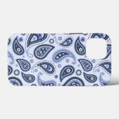 青いペイズリー模様 Case-Mate iPhoneケース (裏面 (横))