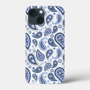 青いペイズリー模様 iPhone 13 MINIケース