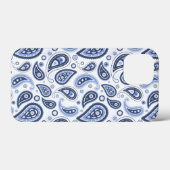 青いペイズリー模様 Case-Mate iPhoneケース (裏面 (横))
