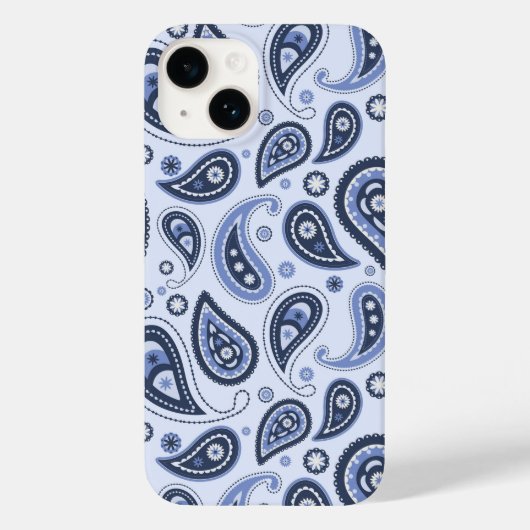 青いペイズリー模様 Case-Mate iPhoneケース (裏面)