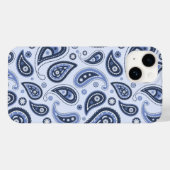 青いペイズリー模様 Case-Mate iPhoneケース (裏面 (横))