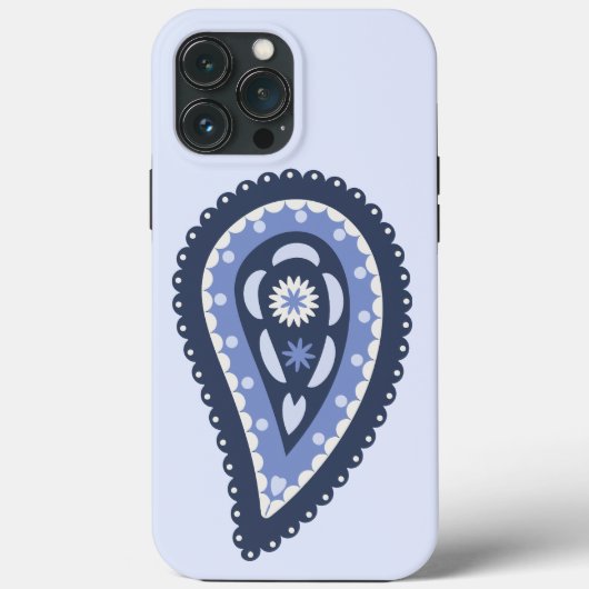 青いペイズリー模様 Case-Mate iPhoneケース (裏面)