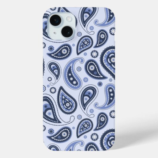 青いペイズリー模様 Case-Mate iPhoneケース (裏面)