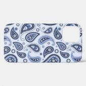 青いペイズリー模様 Case-Mate iPhoneケース (裏面 (横))