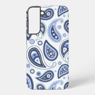 青いペイズリー模様 SAMSUNG GALAXY S22+ケース