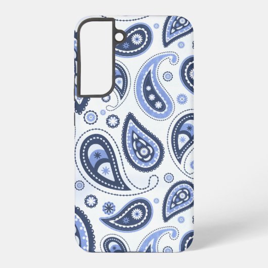 青いペイズリー模様 SAMSUNG GALAXYケース (裏面)