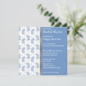 青いペイントの葉のブライダルシャワー招待状 招待状 (スタンド正面)