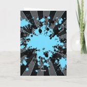 青いペイントボールのハッピーバースデー カード (裏面)