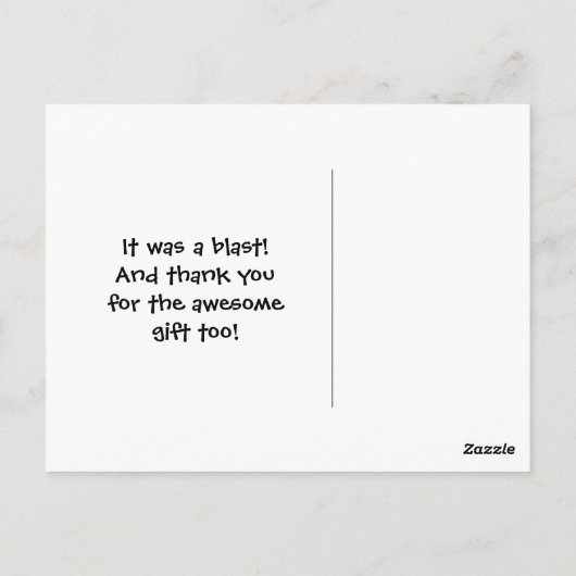 青いペイントボール誕生日 ポストカード (裏面)