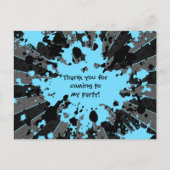 青いペイントボール誕生日 ポストカード (正面)