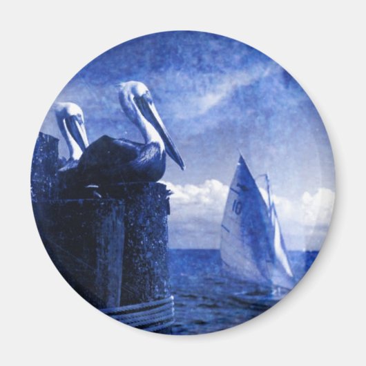 青いペリカン マグネット (正面)