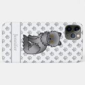 青いペルシャ猫のかわいいキャラクターイラスト & 名前 Case-Mate iPhoneケース (裏面(横))