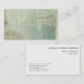 青いペンキのヴィンテージの新聞によって押されるコラージュ 名刺 (正面/裏面)