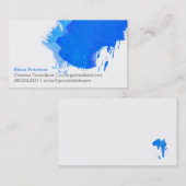 青いペンキの汚れ名刺 名刺 (正面/裏面)