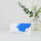 青いペンキの汚れ名刺 名刺 (スタンド正面)