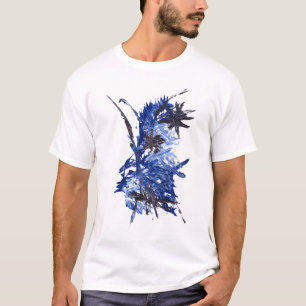 青いペンキの(ばちゃばちゃ)跳ねるのティー Tシャツ