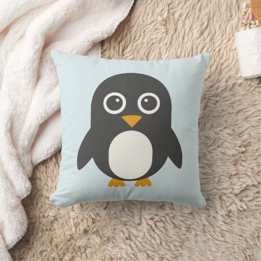 青いペンギンの枕 クッション (ブランケット)