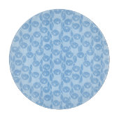 青いペンギンパターン背景 カッティングボード (正面)