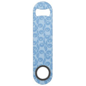 青いペンギンパターン背景 スピード栓抜き (裏面)