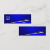 青いページのカール-細いプロフィールカード スキニー名刺 (正面/裏面)