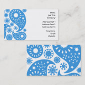 青いペーズリー 名刺 (正面/裏面)