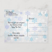 青いホイルのクリスマスの幸せな休日家族|の写真 シーズンポストカード (裏面)