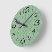 青いホタテ ラウンド壁時計 (傾斜)